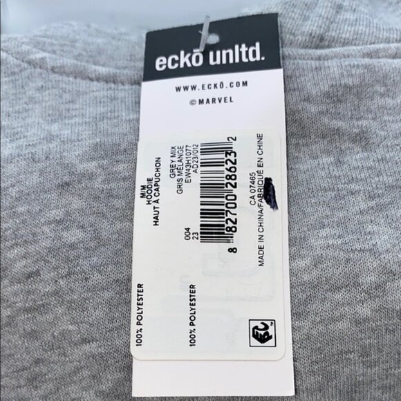 Ecko Unlimited Marvel Full Send Hoodie Sweatshirt Gray Mix Men's Size Medium - Picture 7 of 12
